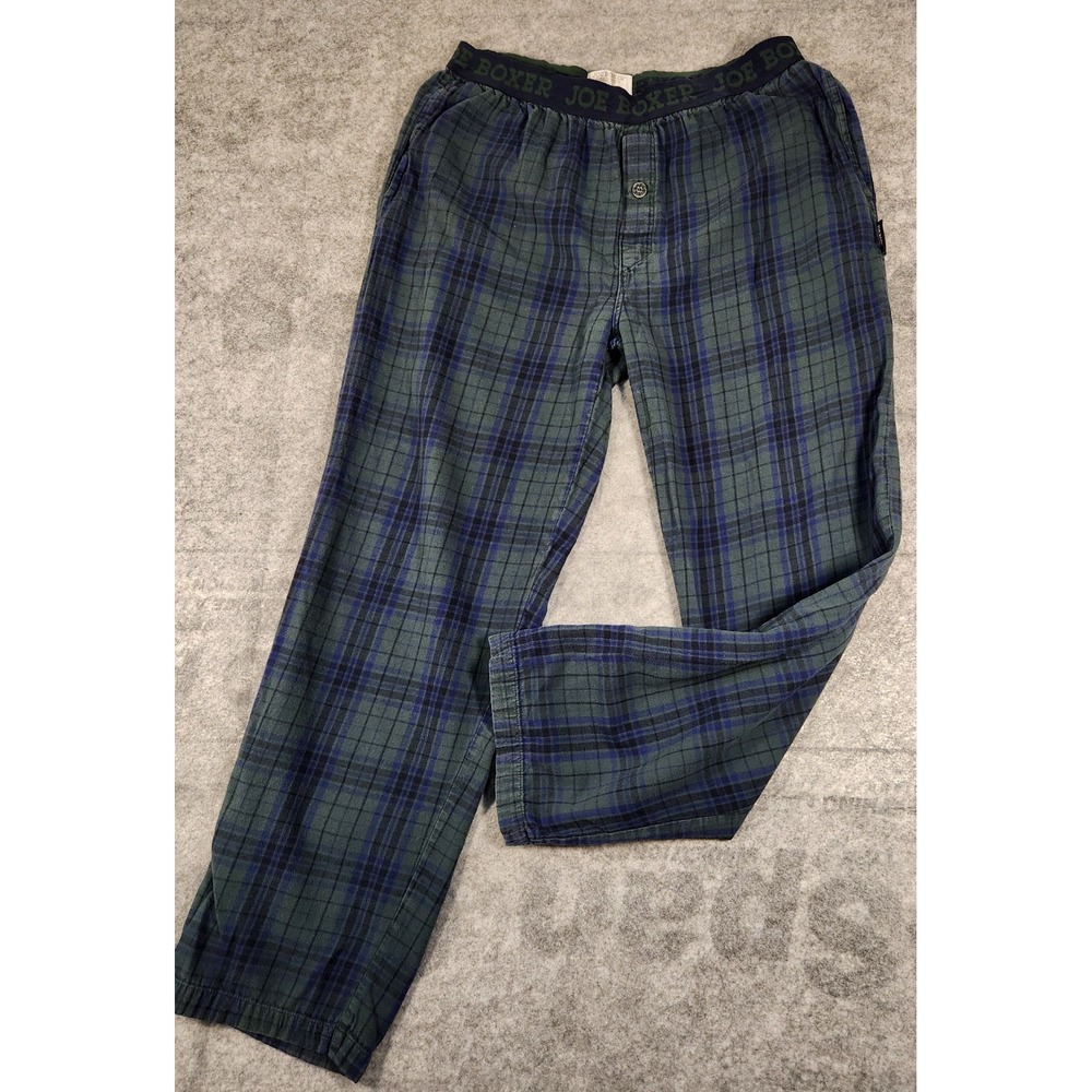 joe boxer Pajamas‎ Men's  Size 32x28 Green-blue Plaid flannel